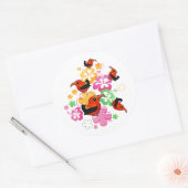 Hawaiiaanse stijl 'I'iwi Ronde Sticker (Envelop)