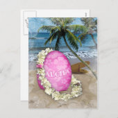 Hawaiiaanse stijl met paasbegroeting feestdagenkaart (Voorkant / Achterkant)