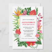 Hawaiiaanse thema 49e verjaardag Bloemen kleurrijk Kaart (Voorkant)