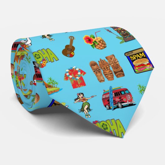 Hawaiiaanse thema tropische Stropdas (Opgerold)