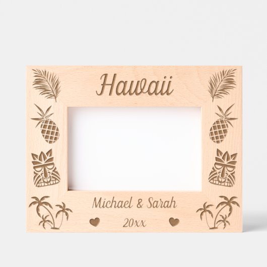 Hawaiiaanse thema zomervakantie voor koppels Hawai Gegraveerde Lijstjes (Voorkant)