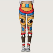 Hawaiiaanse tiki god leggings (Voorkant)