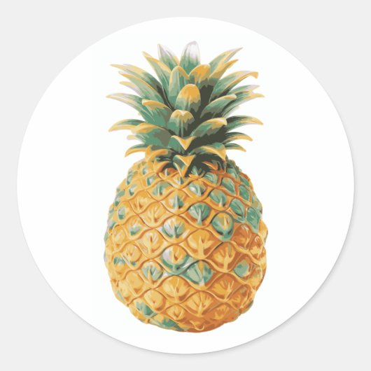Hawaiiaanse tropische ananas ronde sticker (Voorkant)