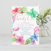 Hawaiiaanse tropische bloemen eenentwintig verjaar kaart (Staand voorkant)