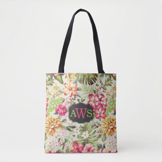 Hawaiiaanse tropische bloemen tote bag (Voorkant)