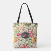 Hawaiiaanse tropische bloemen tote bag (Achterkant)