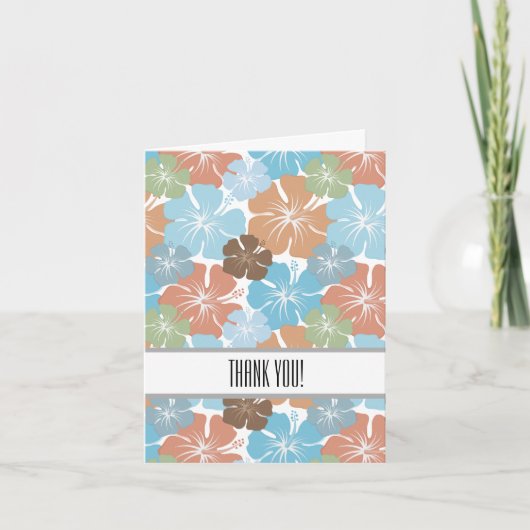Hawaiiaanse tropische hibiscus bloemen dank u bedankkaart (Voorkant)