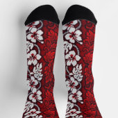 Hawaiiaanse tropische hibiscus bloemen patroon roo sokken (Top)