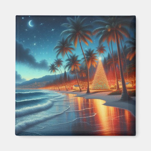 Hawaiiaanse/tropische kerst magneet (Voorkant)