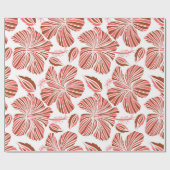 Hawaiiaanse tropische natuurlijke bloem in bruine  cadeaupapier (Vlak)