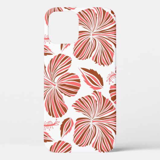 Hawaiiaanse tropische natuurlijke bloem in bruine  Case-Mate iPhone case (Achterkant)