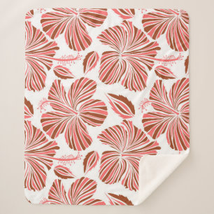 Hawaiiaanse tropische natuurlijke bloem in bruine sherpa deken