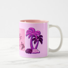 Hawaiiaanse tropische tweekleurige koffiemok