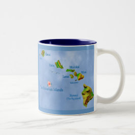 Hawaiiaanse tropische tweekleurige koffiemok
