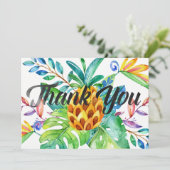 Hawaiiaanse tropische Waterverf ananas dank je wel Bedankkaart (Staand voorkant)