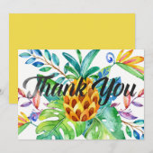 Hawaiiaanse tropische Waterverf ananas dank je wel Bedankkaart (Voorkant / Achterkant)