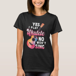 Hawaiiaanse ukulele uke ja ik speel ukulele nee ik t-shirt