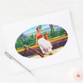 -Hawaiiaanse Vacature Ovale Sticker (Envelop)