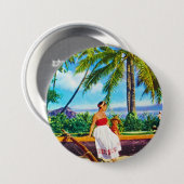-Hawaiiaanse Vacature Ronde Button 7,6 Cm (Voorkant /achterkant)