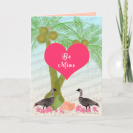 Hawaiiaanse Valentijn-Hawaiiaanse Nene ganzen, Feestdagen Kaart