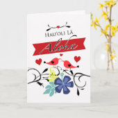 Hawaiiaanse Valentijnsdag met tropische Iiwi-vogel Kaart (Gele Bloem)