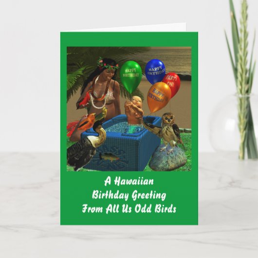 Hawaiiaanse verjaardag kaart (Voorkant)
