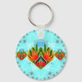 Hawaiiaanse vogels van het paradijs (blauw) sleutelhanger (Achterkant)