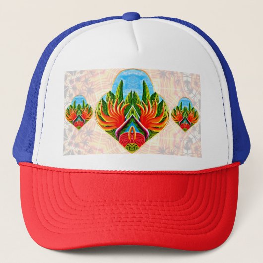 Hawaiiaanse vogels van het paradijs trucker pet (Voorkant)