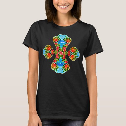 Hawaiiaanse vogels van het paradijs vier keer t-shirt (Voorkant)