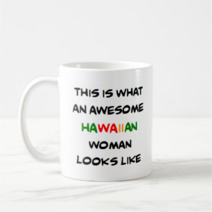 Hawaiiaanse vrouw, geweldig koffiemok