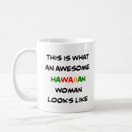 Hawaiiaanse vrouw, geweldig koffiemok (Links)