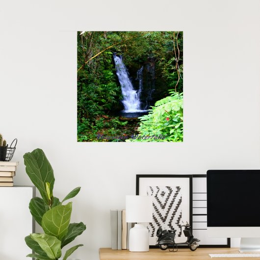 Hawaiiaanse watervallen poster (Thuiskantoor)