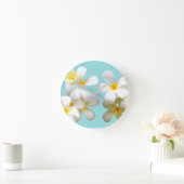 Hawaiiaanse witte platenbloem ronde klok (Huis)