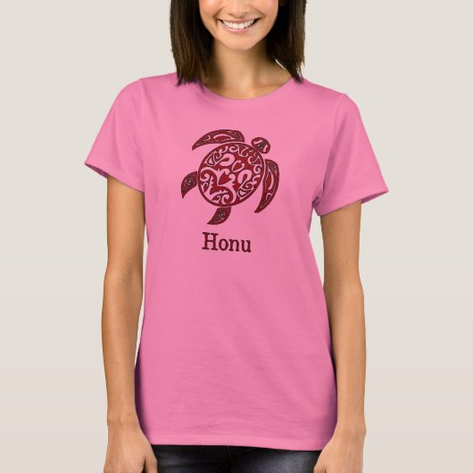 Hawaiiaanse Zee schildpad in rood T-shirt (Voorkant)