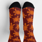 Hawaiiaanse Zee Schildpad Patroon Bourgondië Aloha Sokken (Top)
