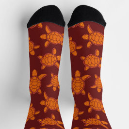 Hawaiiaanse Zee Schildpad Patroon Bourgondië Aloha Sokken