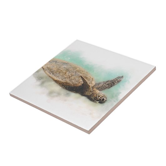 Hawaiiaanse Zee schildpad Tegeltje (Zijkant)