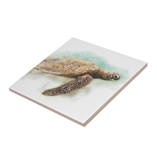 Hawaiiaanse Zee schildpad Tegeltje (Zijkant)