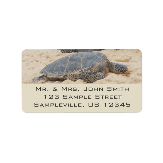 Hawaiiaanse zeeschildpad etiket (Voorkant)