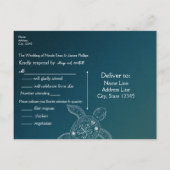 Hawaiiaanse zeeschildpad witte turquoise strandbru uitnodiging briefkaart (Achterkant)