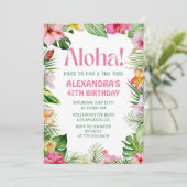 Hawaiian 47e verjaardag uitnodiging Tropical Flora (Staand voorkant)