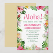 Hawaiian 50ste verjaardag uitnodiging Tropical Flo (Voorkant / Achterkant)