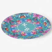 Hawaiian Abstract Monogram - Klassieke ronde Papieren Bordje (Gekanteld)