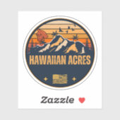 Hawaiian Acres, Hawaï Sticker (Vel)