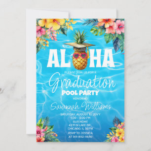 Hawaiian Afstuderen Zwembad Party Verjaardag Kaart