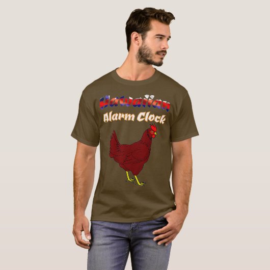 Hawaiian Alarm Clock Funny Hawaii Chicken T-shirt (Voorkant volledig)