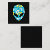 Hawaiian Alien Head beroemd gemaakt door Funny Ali Vierkante Visitekaartje (Voorkant / Achterkant)