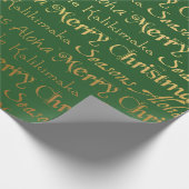 Hawaiian Aloha Emerald Green Gold Cadeaupapier (Hoek)