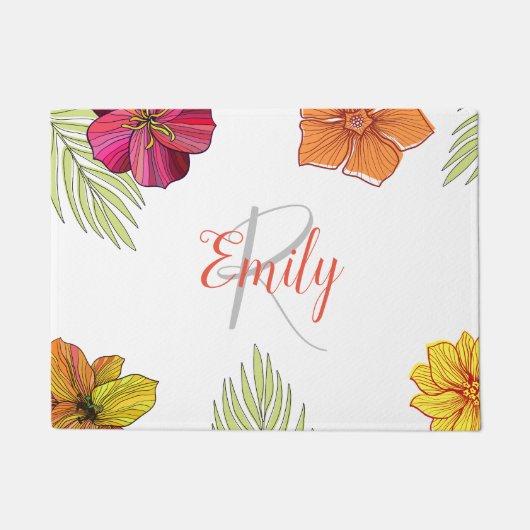 Hawaiian Aloha Floral Deurmat (Voorkant)