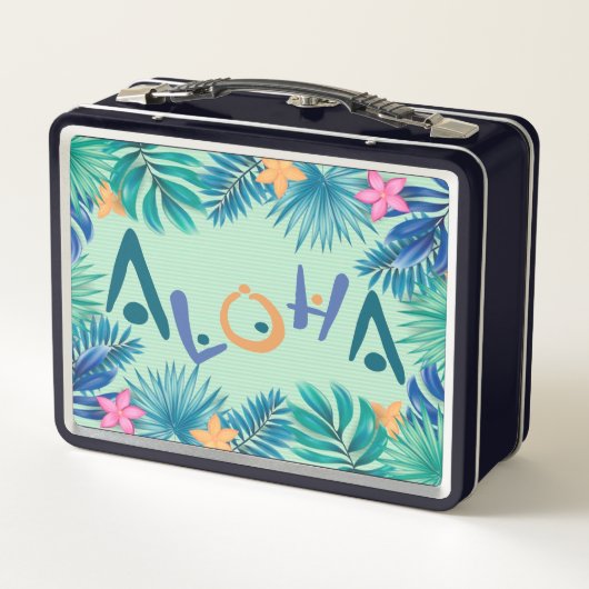Hawaiian Aloha Greeting Retro Lunch Box (Achterkant)